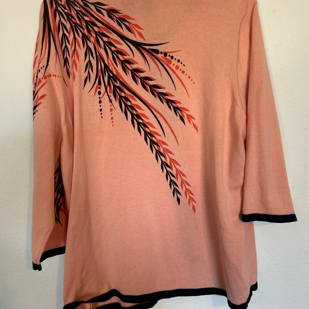 Vintage Bob Mackie Wearable Art Cardigan 1x Full … - image 2